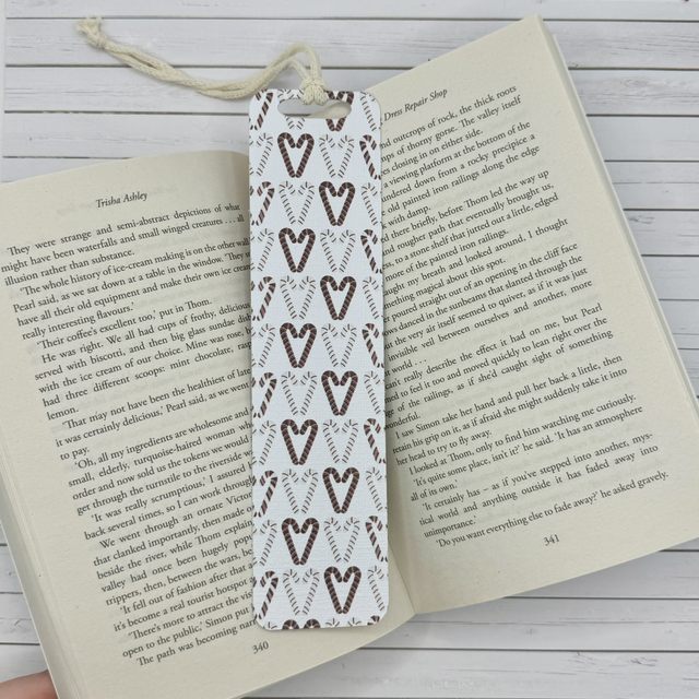 Candy Cane Hearts Bookmark 