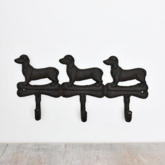 Cast Iron Dachshund Dog Hooks