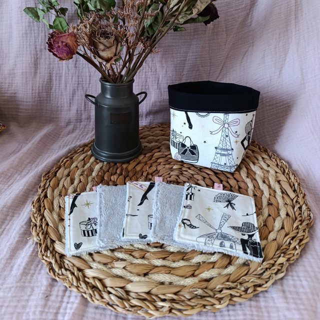 Panière + 5 Cotons Lavables Paris