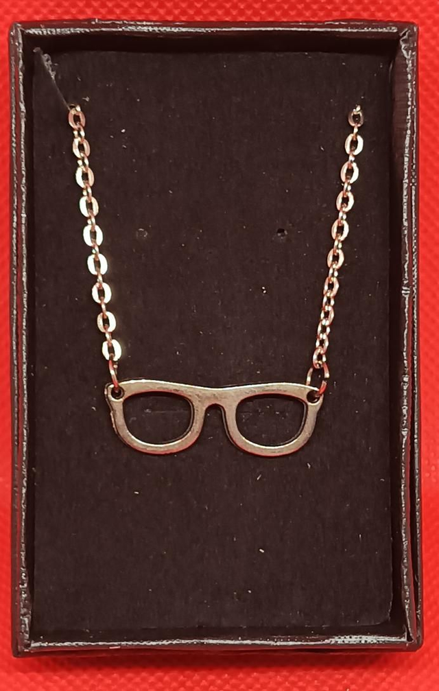 Tibetan Silver Glasses Pendant Necklace.
