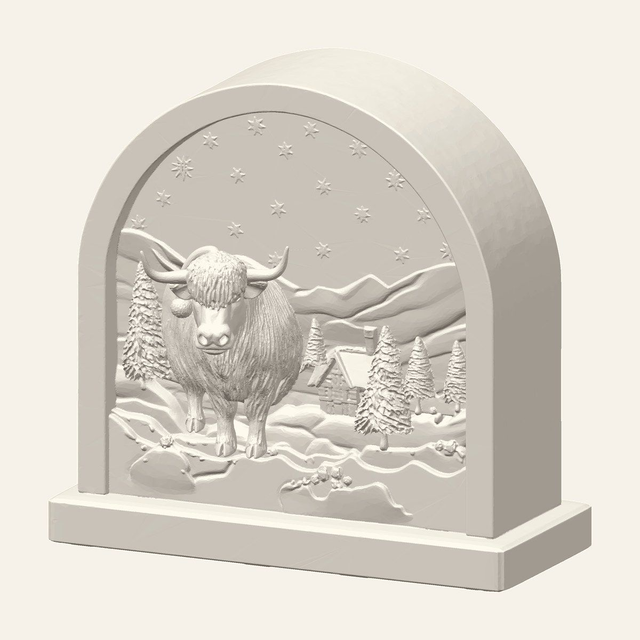 Highland Coo Christmas Lamp