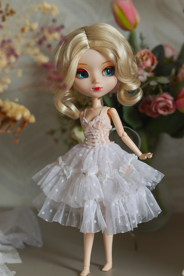 Dusty pink Fairy dress for Pullip