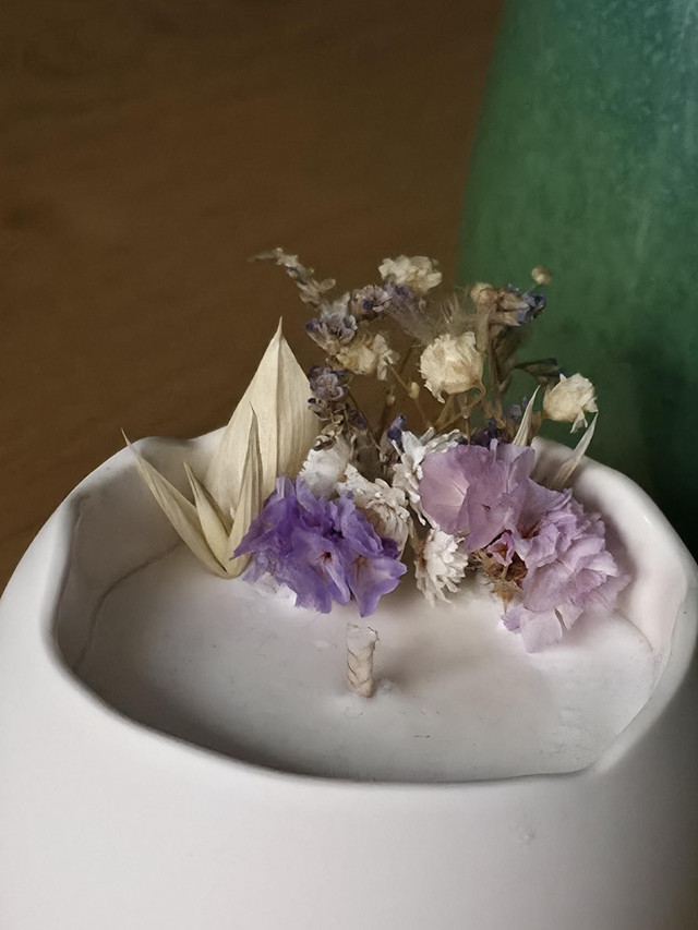 Bougie fleurie mimosa