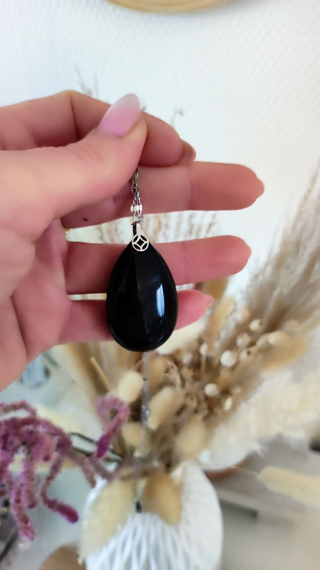Pendentif Obsidienne noire