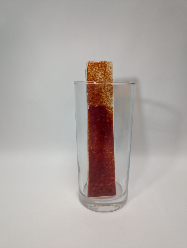 Touillette en verre superposer rouge et rouge