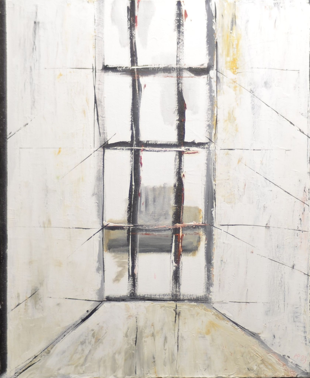 Silence des murs, Huile et Acrylique sur toile, 50 cm * 61 cm