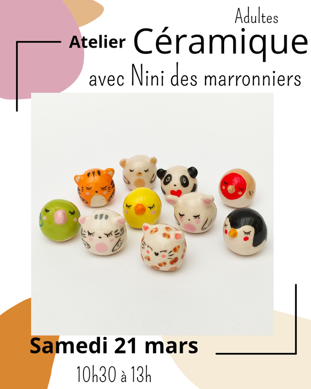 21/03 - Atelier céramique: Grigris colorés 