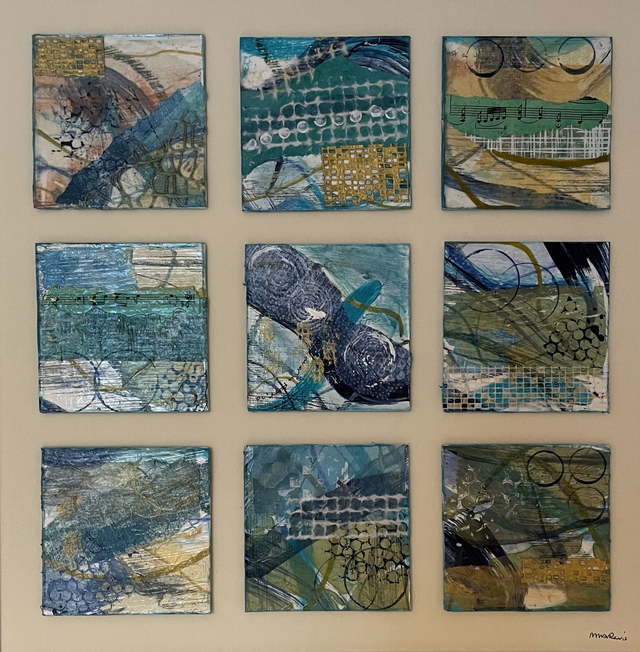 MD08 Moments on Harris by Maggie Davis, 50 x 50 cm Mixed media