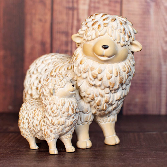 Standing Sheep and Lamb