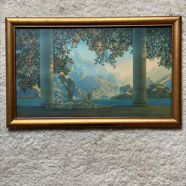 Kunstdruck koloriert Goldrahmen 1930er Jahre