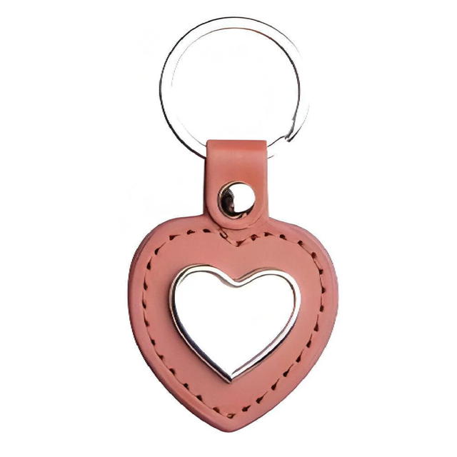 PU Metal Keyring - Heart