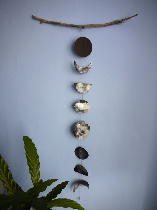 Black Moon phases wall hanging