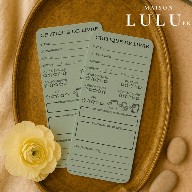 Marque page, critique de livre, 12 couleurs