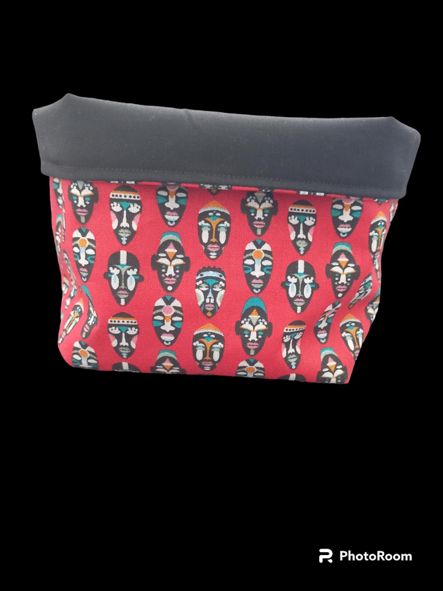Panière à lingettes masques africains