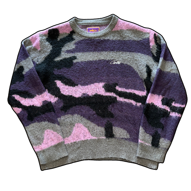 Corteiz Knit Jumper Purple Camo - S