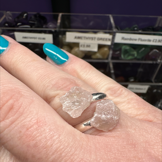Rose Quartz Ring Adjustable 