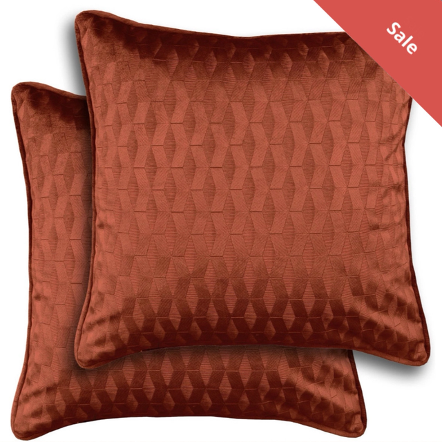 Enhanced Living Pair of Tokyo Orange Cushion Covers - Cases Only