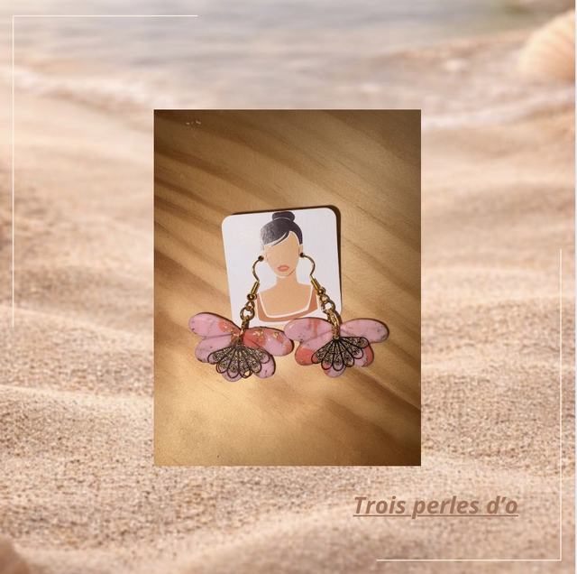 Boucles d’oreilles pâte polymère et acier inoxydable 