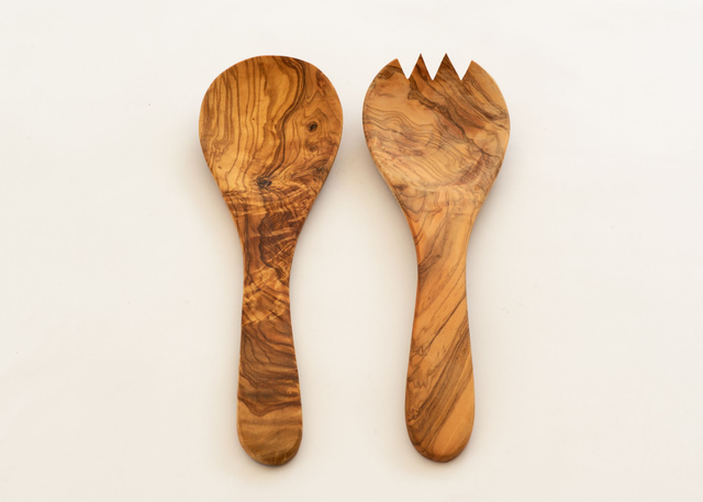 Olive Wood Salad serving Spoons