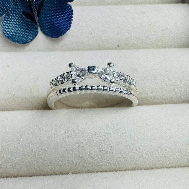 Anel 2x1 laço pedras ❌ ESGOTADO