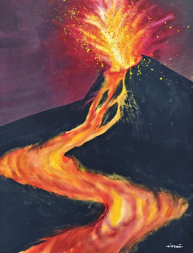 Volcán de Tajogaite - 31 x 41 cm (La Palma)