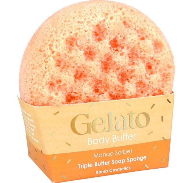 Bomb Cosmetics Gelato Body Buffer Sponge Mango Sorbet