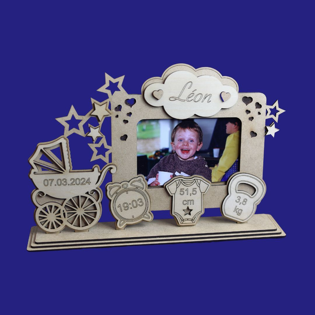 Cadre de Naissance Etoiles - Personnalisé