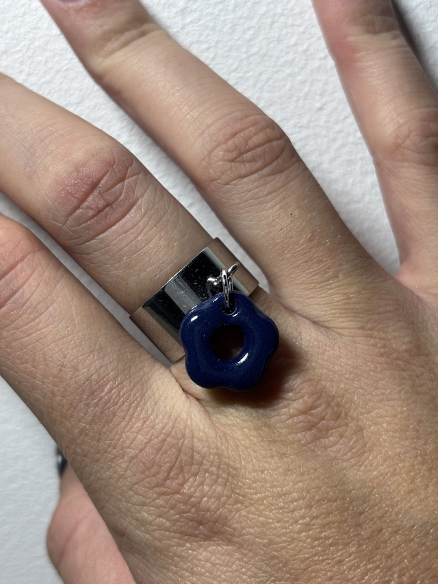 Argent 10mm Pampille Bleu Nuit