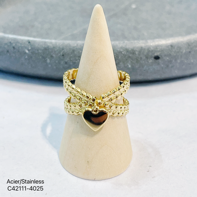 Bague pampille cœur 