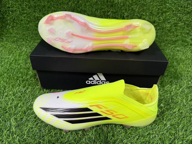Adidas F50+ FG sans lacets Jaune Noir
