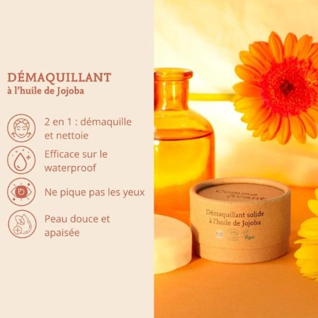 Démaquillant solide à l'huile de jojoba " Comme Avant" 