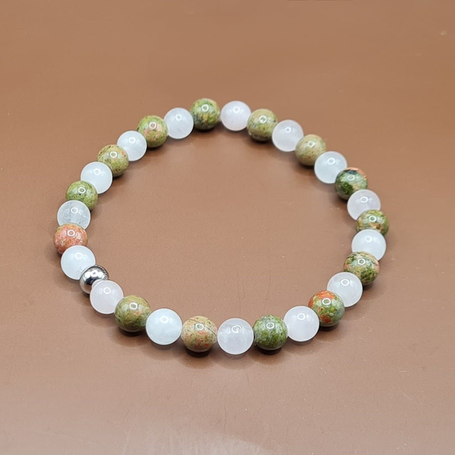 Bracelet Quartz rose – unakite