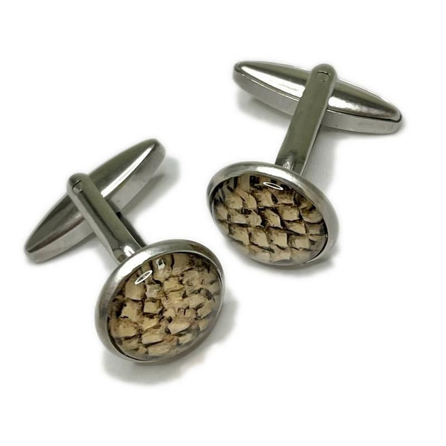 Manschettenknöpfe mit Zander-Leder