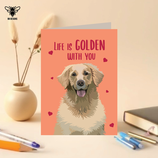 Golden Retriever - Anniversary/ Valentines Card