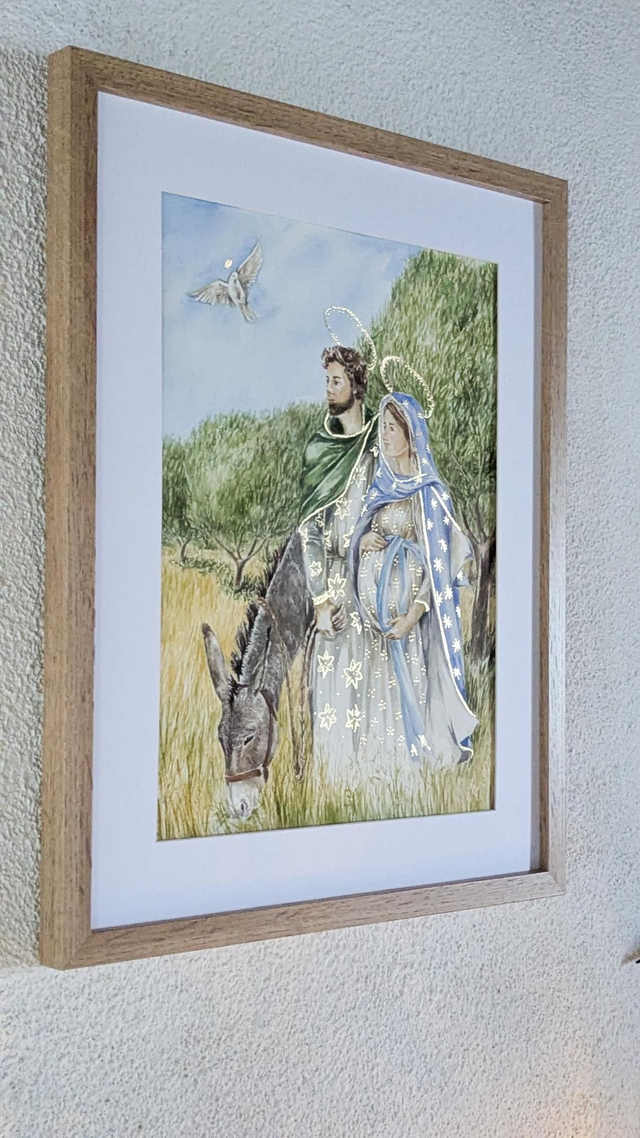 Dernière halte avant Bethléem - aquarelle originale