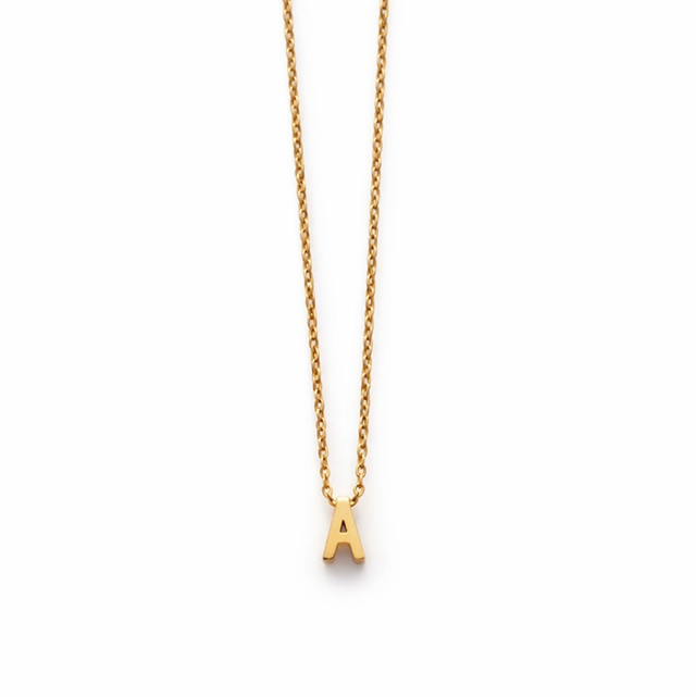 Cadena acero dorado letra A