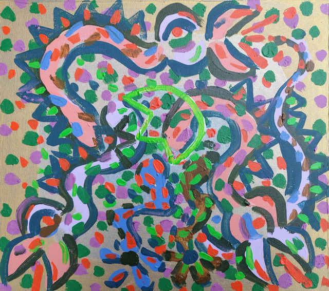 Smoki 46x41 akryl płótno 2018