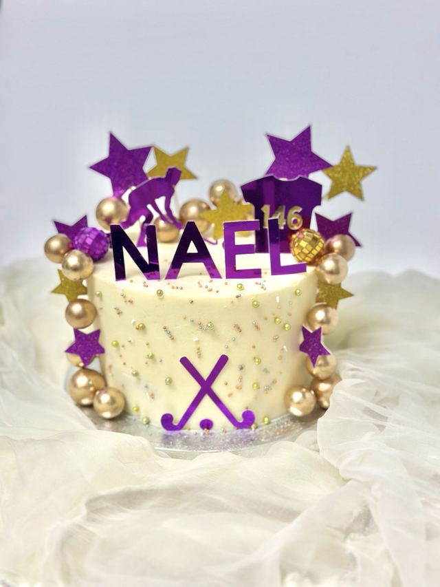 Purple Hockey Birthday Cake
