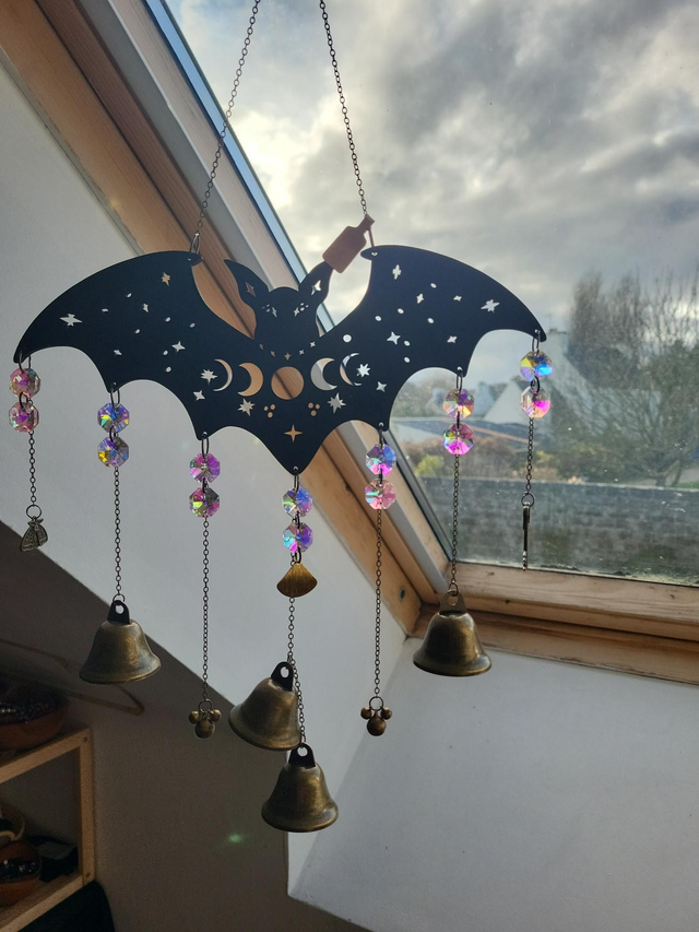 Cloche de sorcière - chauve-souris lunaire