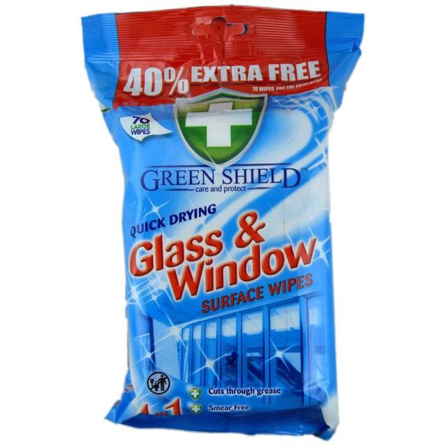 Green Shield Glass &amp; Window Surface Wipes 70s