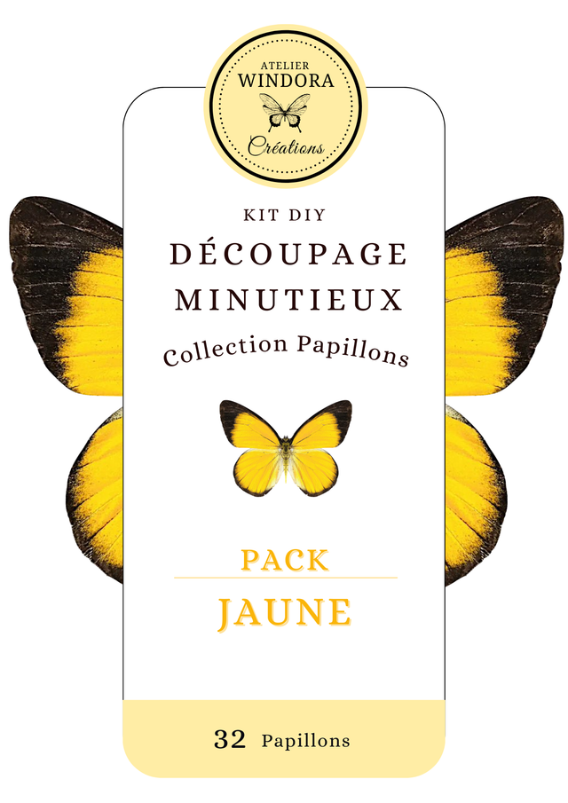 KIT DIY Papillons Jaune | Découpe Minutieuse