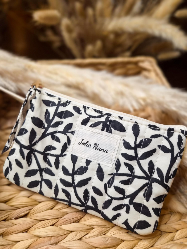 Pochette à message "Jolie nana" - Modèle noir et blanc 
