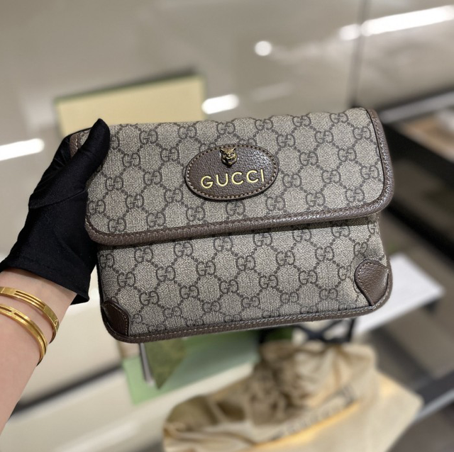 Sac GG messager en cuir de vache à impression complète Neo Vintage 