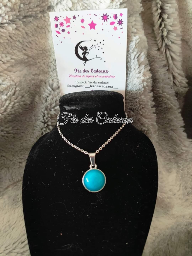 Pendentif "Little Rock" Agate Bleue