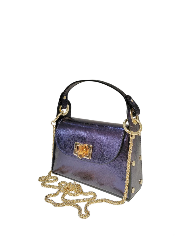 FLORE Petit Sac en Cuir Bleu Nuit