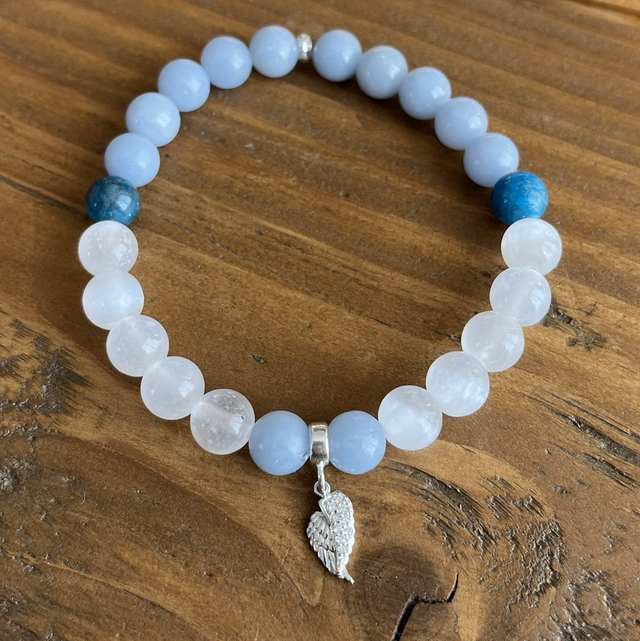 Bracelet Calme et Apaisement et ailes d’anges en argent 925