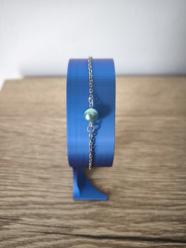 Bracelet Perle de Majorque Turquoise – Bijou Femme en Acier Inoxydable