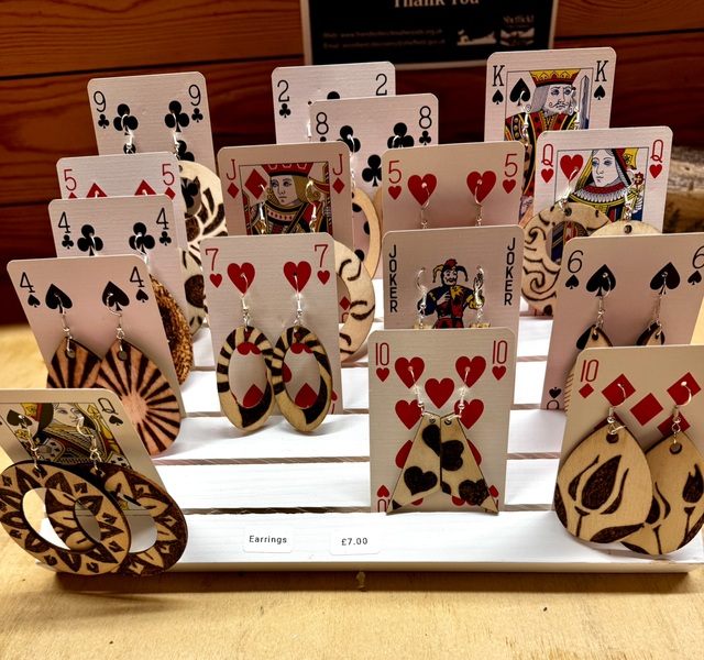 Pyrography Earrings 