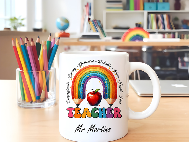 Personalised colourful Teacher Mug