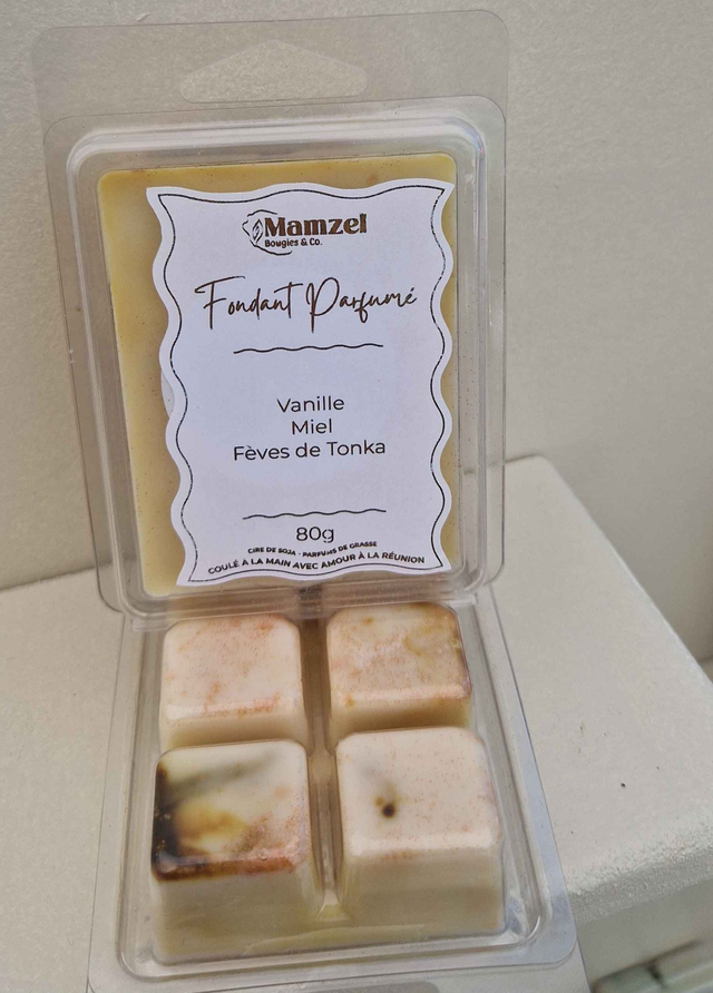 Fondant Parfumé en tablette 80g - Vanille, Miel, Fèves de Tonka